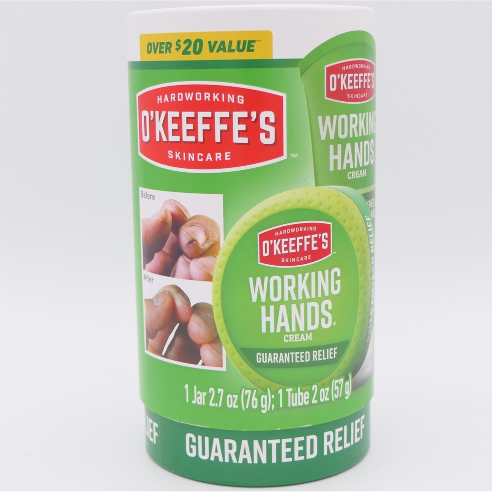 O'Keeffe's Working Hands Cream 2.7 oz Jar & 2 oz Tube Set Hardworking Skincare